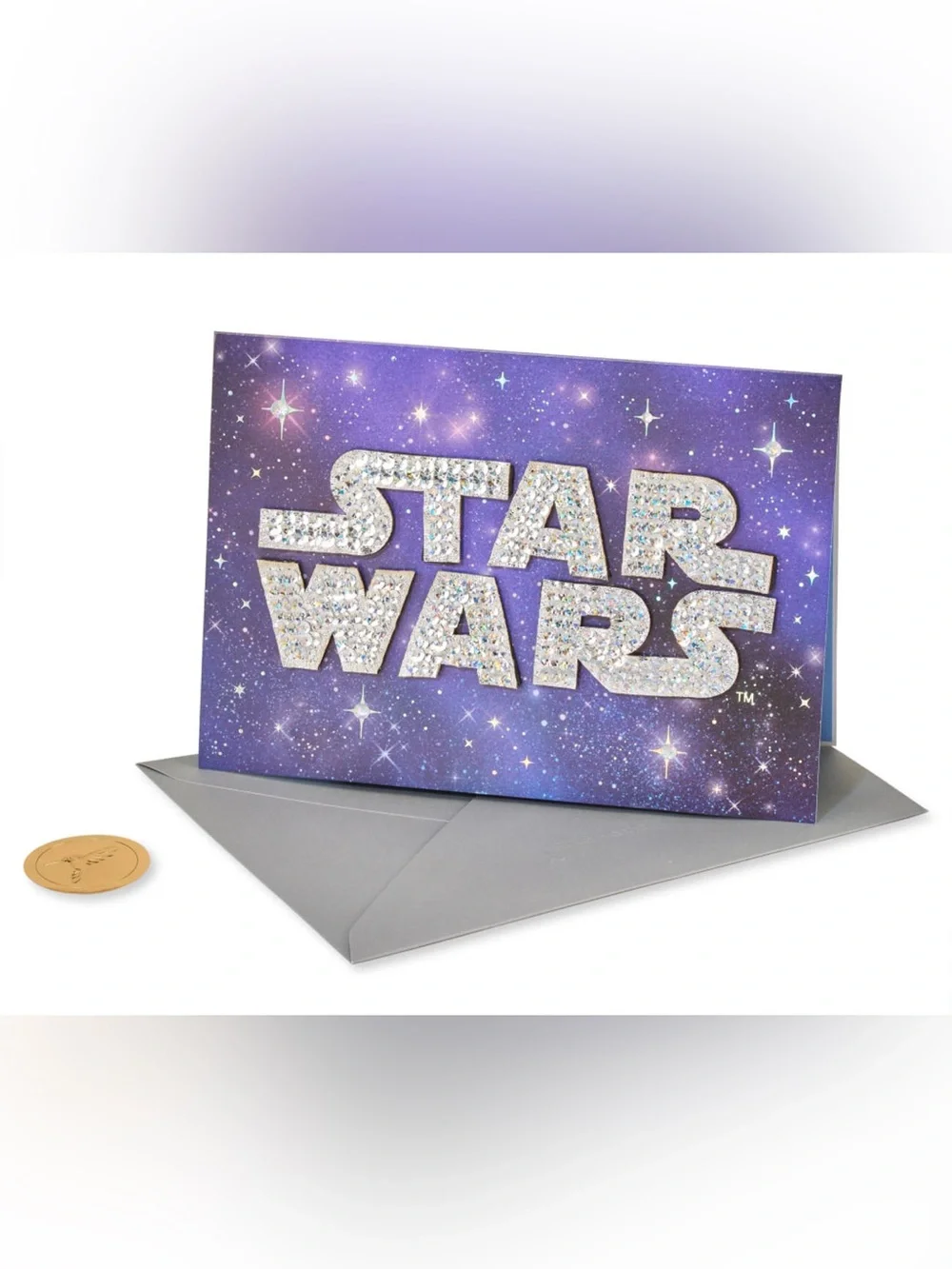 NEW Star Wars Purple Sparkle Galaxy Birthday Card